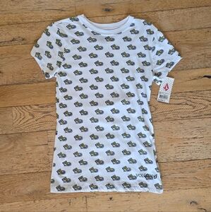 2000's Vintage Volcom 'Stoned Cat' White Graphic cat T-Shirt skater girl cotton